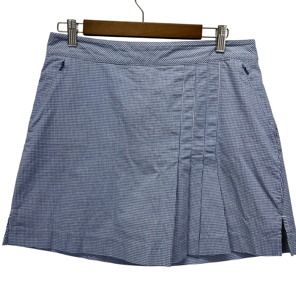 Lady Hagen Gingham Skort Womens Size 8 Blue White Pleated Golf‎ Tennis Skort